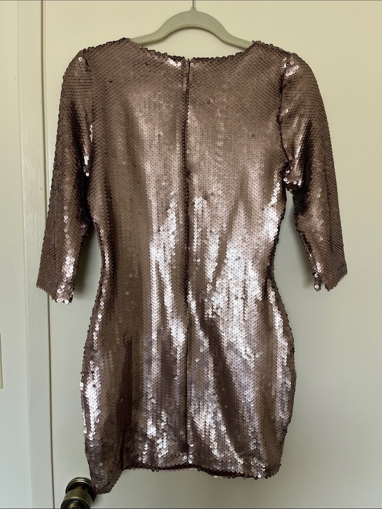 BB Dakota Rose Gold Sequin Shift Dress